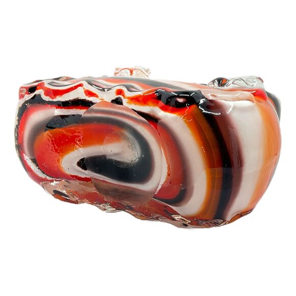 Halloween Murano Style Hand Blown Studio Art Glass Purse Vase Handbag Planter - Picture 8 of 9